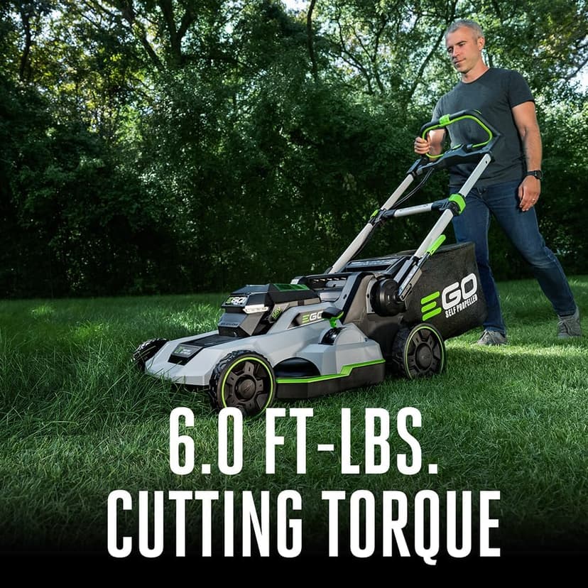 EGO Power+ LM2123SP-2 21-Inch 56-Volt Cordless Self-Propelled Brushless Lawn Mower with Touch Drive, with 4.0Ah, 6.0Ah Batteries, and 550W Rapid Charger
