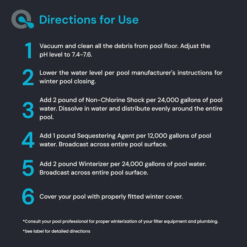AquaDoc Pool Winterizing Kit - Above & Inground Pool Closing & Opening Made Easy - Up to 24,000 Gallons