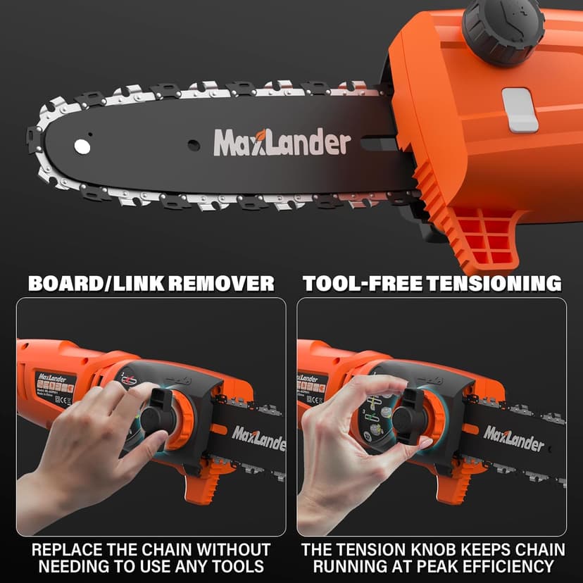 MAXLANDER 8-Inch Electric Pole Saw Corded - 6 Amp Pole Saws for Tree Trimming, Lightweight & Efficient Pole Saw - Easy Tree Trimming & Tool-Free Setup