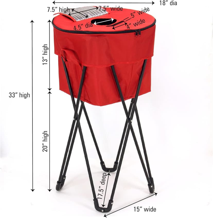 Household Essentials Thermal Standing Cooler with Travel Bag, Heavy-Duty Polyester,