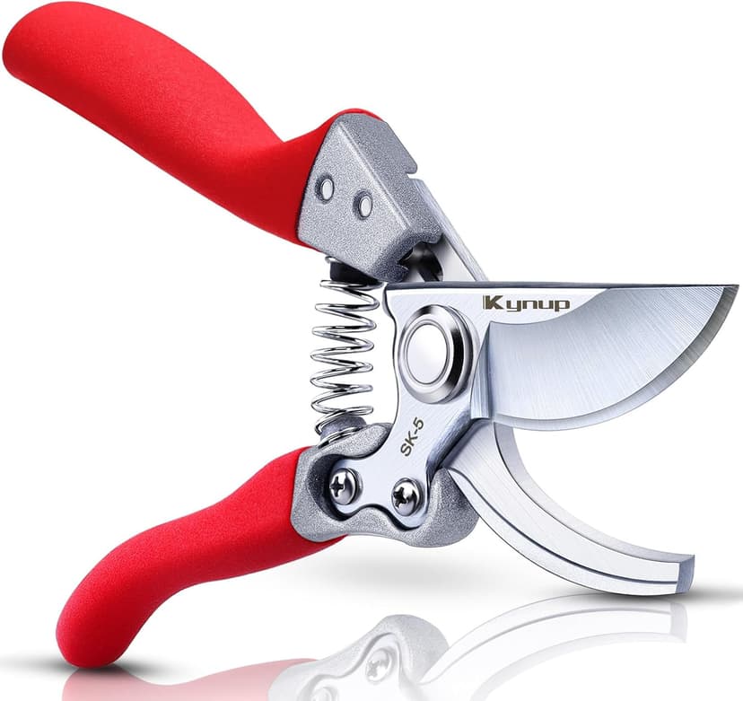 Kynup Pruning Shears, Gardening Pruners Scissors, Professional Bypass Hand Shears Heavy Duty, Pruners for Gardening, Garden Clippers, Hedge Shears, Garden Tools(Red)