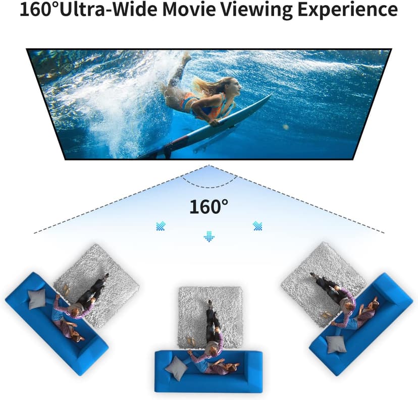 Projector Screen Outdoor, Vamvo Portable Projectors Screen with Aluminum Alloy Stand 120" Foldable Screens, 10 Feet Indoor Movie Screens with Carrying Bag for Home Theater Backyard Movie Night