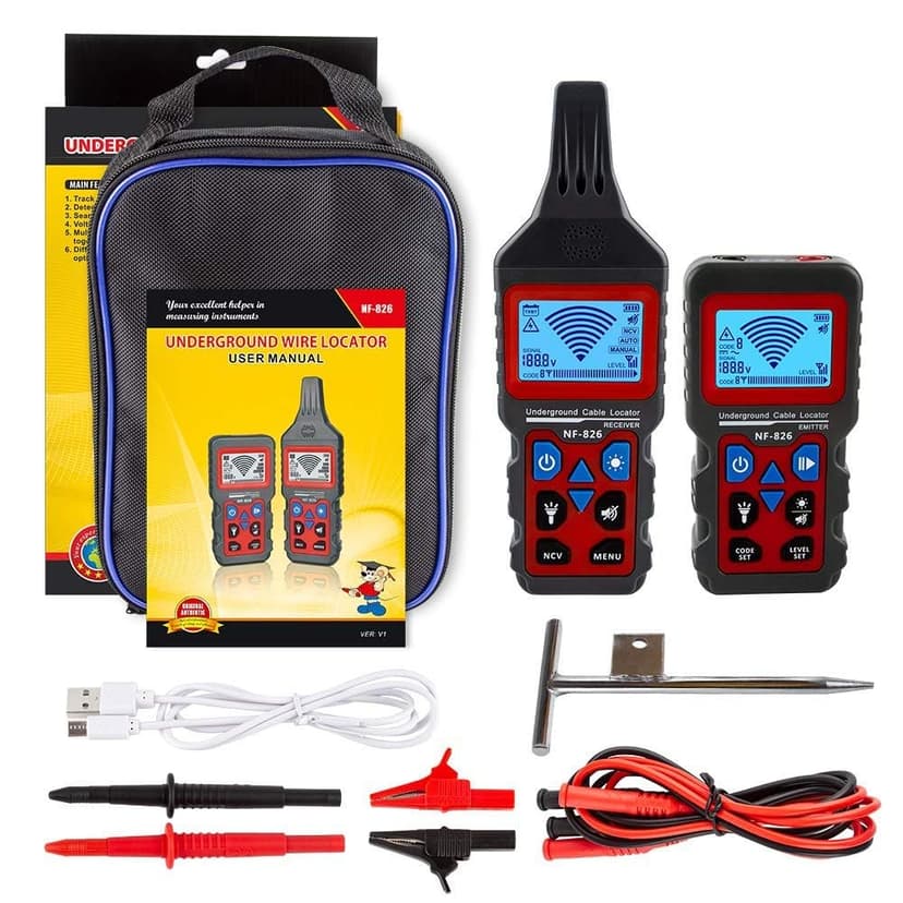 NF-826 Underground Wire Locator & Cable Tracer/Buried Wire Tracer and Cable Locator/Under Ground Circuit Tracer,for Dog Fence Cables Irrigation Control Wires,Tone Generator Kit (Professional Grade)