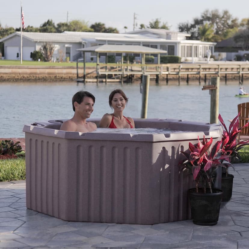 AquaLife Invi 5-Person Hot Tub – 20-Jet Plug-and-Play Spa with LED Lights, Includes Insulated Cover & GFCI Cord for Easy Setup