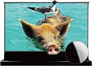 VIVIDSTORM Motorized Floor Rising UST ALR Projector Screen for Home Theater, Tensioned Wrinkle-Free Surface, Smart App and Voice Control, No Wall Mount Needed,VSDSTUST120H