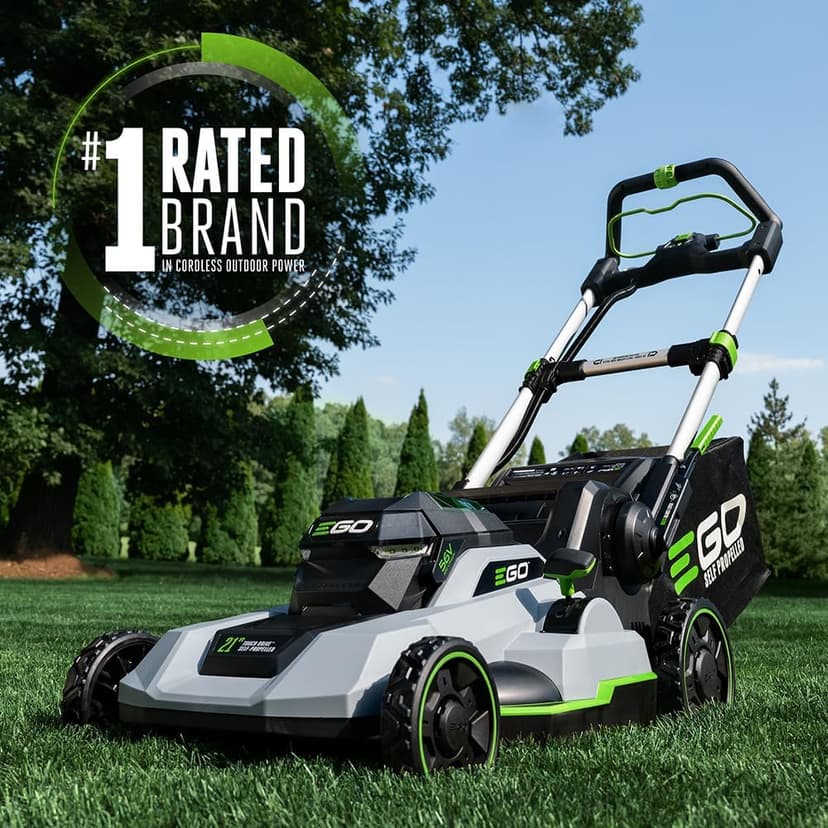 EGO Power+ LM2123SP-2 21-Inch 56-Volt Cordless Self-Propelled Brushless Lawn Mower with Touch Drive, with 4.0Ah, 6.0Ah Batteries, and 550W Rapid Charger