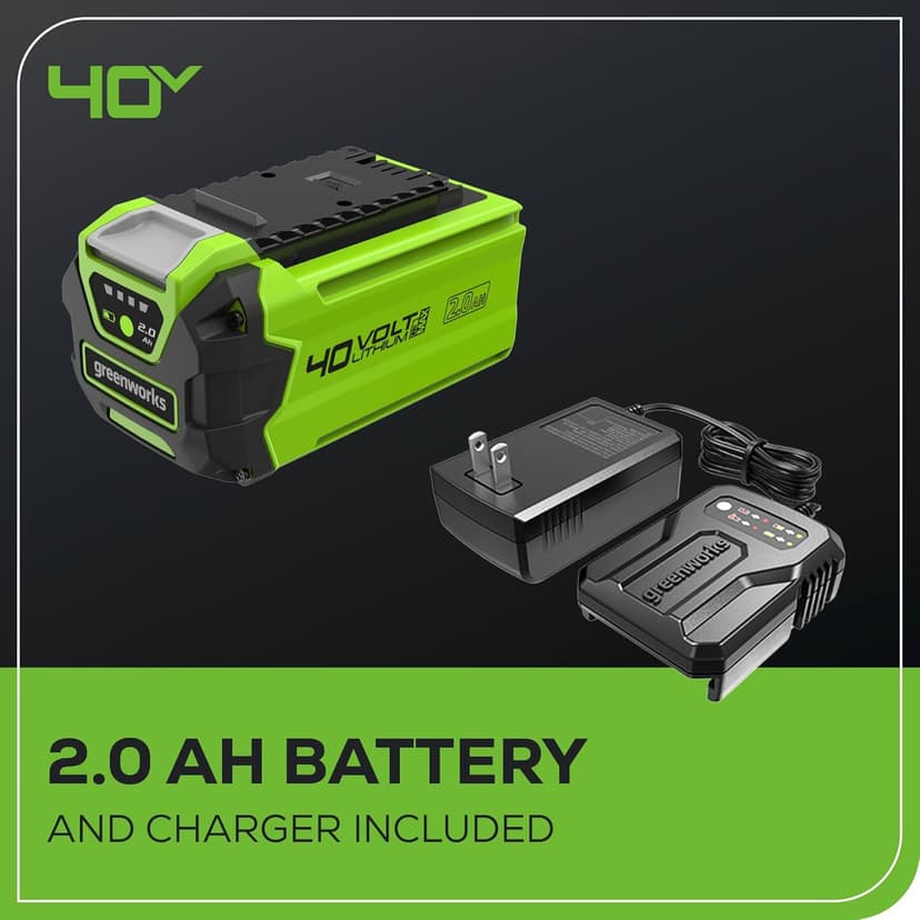 Greenworks 40V 24" Cordless Hedge Trimmer (1" Cutting Capacity), 2.0Ah USB Battery and Charger Included