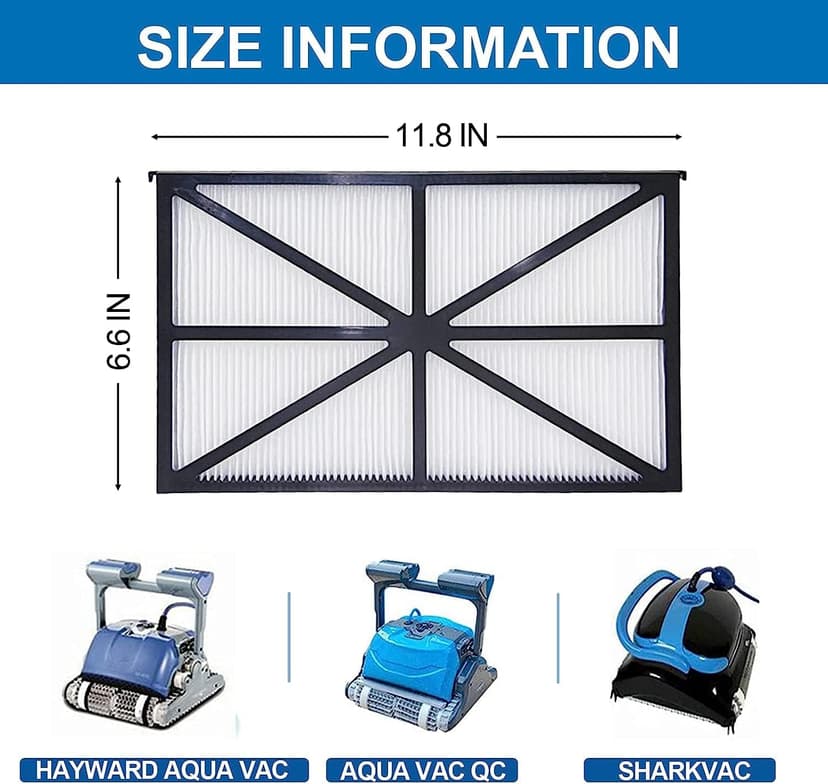 Ultra Fine Cartridge Filter Panels, for Hayward Robotic AquaVac, TigerShark and SharkVac Pool Cleaners Maytronics Part Number: RCX70101PAK2 (2 Pack)