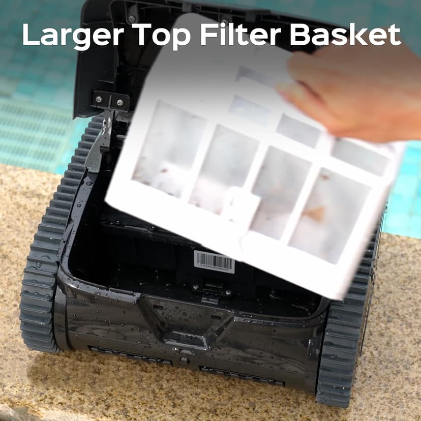 Pool Vacuum for Inground Pools, Cordless Robotic Pool Cleaner, Wall and Waterline Cleaning, Intelligent Route Planning, 150 min Runtime, for Pools up to 1,600 Sq.ft