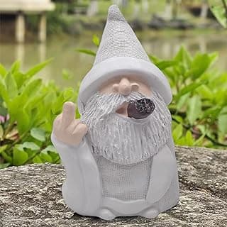 MINICAR Funny Middle Finger Garden Gnomes Statues Outdoor Decor, Smoking Gnome Sculptures Yard Lawn Decorations Naughty Gifts