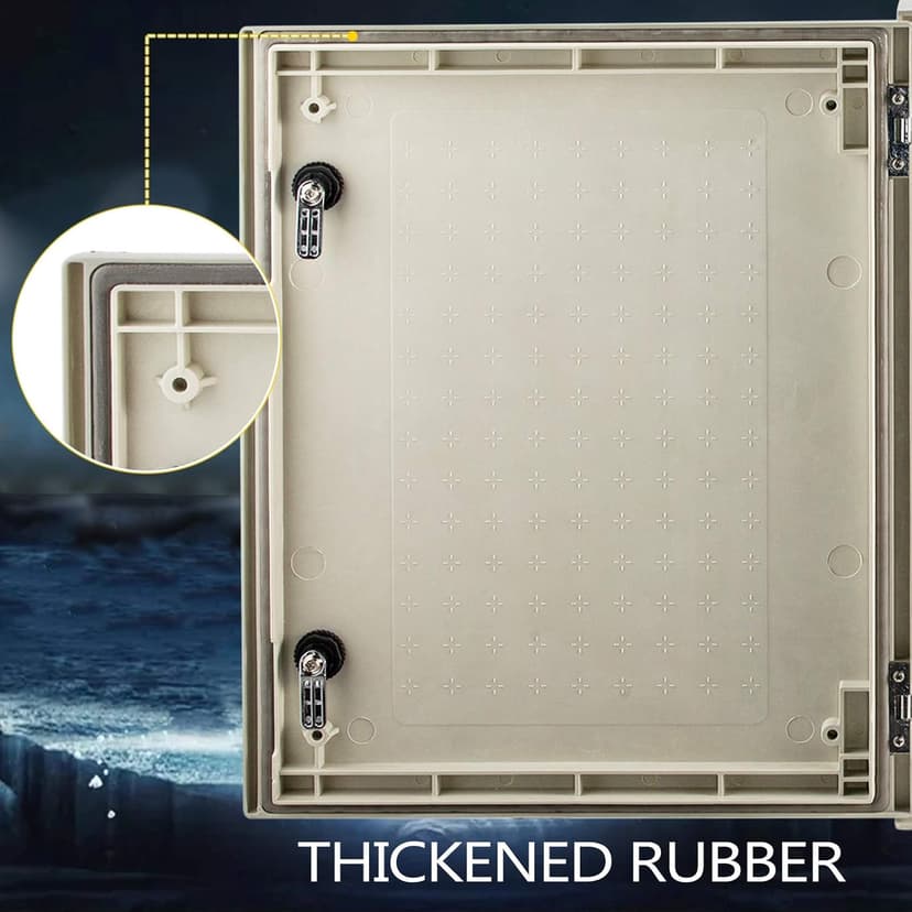 VEVOR Fiberglass Enclosure 19.7 x 15.7 x7.9 Electrical Enclosure Box NEMA 3X Electronic Equipment Enclosure Box IP65 Weatherproof Wall-Mounted Electrical Enclosure with Hinges & Quarter-Turn Latches