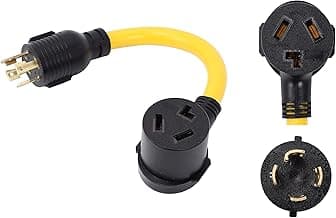 ONETAK NEMA L14-30P to 10-30R 240V 30 Amp 4 Prong Twist Lock Male Plug to 3 Prong Female Outlet Receptacle Generator Welder Dryer Power Cord Adapter