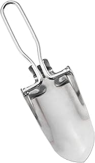SE 8-7/8" Stainless Steel Mini Folding Trowel with Nylon Pouch - 5-5/8" Folded Length, Durable and Lightweight for Camping, Gardening, Outdoor Activities - 8794SP