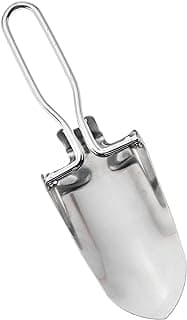 SE 8-7/8" Stainless Steel Mini Folding Trowel with Nylon Pouch - 5-5/8" Folded Length, Durable and Lightweight for Camping, Gardening, Outdoor Activities - 8794SP
