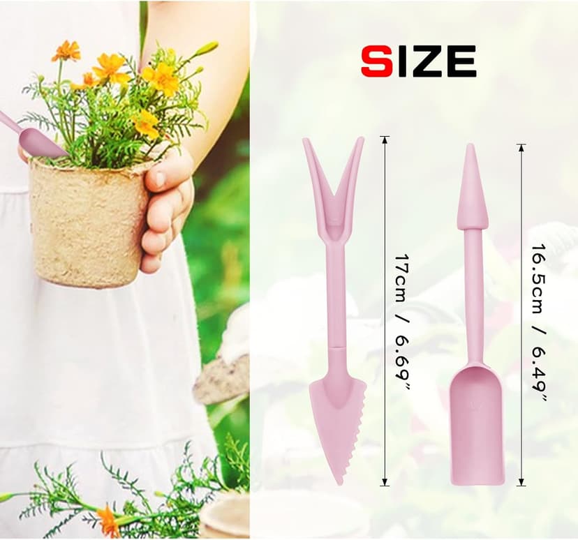 Transplanting Tool Set, 2Pc Small Plastic Sowing Digging Tools Kit Seedling Extractor, Mini Garden Seedling Tools for Home Planting Succulents Indoor Outdoor Widger Digging 2 Color (Blue)