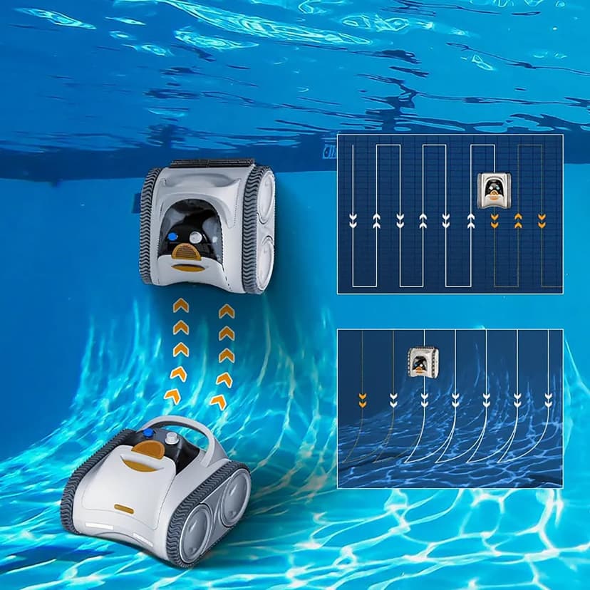 Multifunctional Pool Robot for Inground Pools Wall Floor Waterline Cleaning, 65-140W Powerful Suction Last 150 Mins, Built-in 7800 mAh Battery, 2h Fast Charge, Pool Cleaner Vacuum up to3500 sq.ft