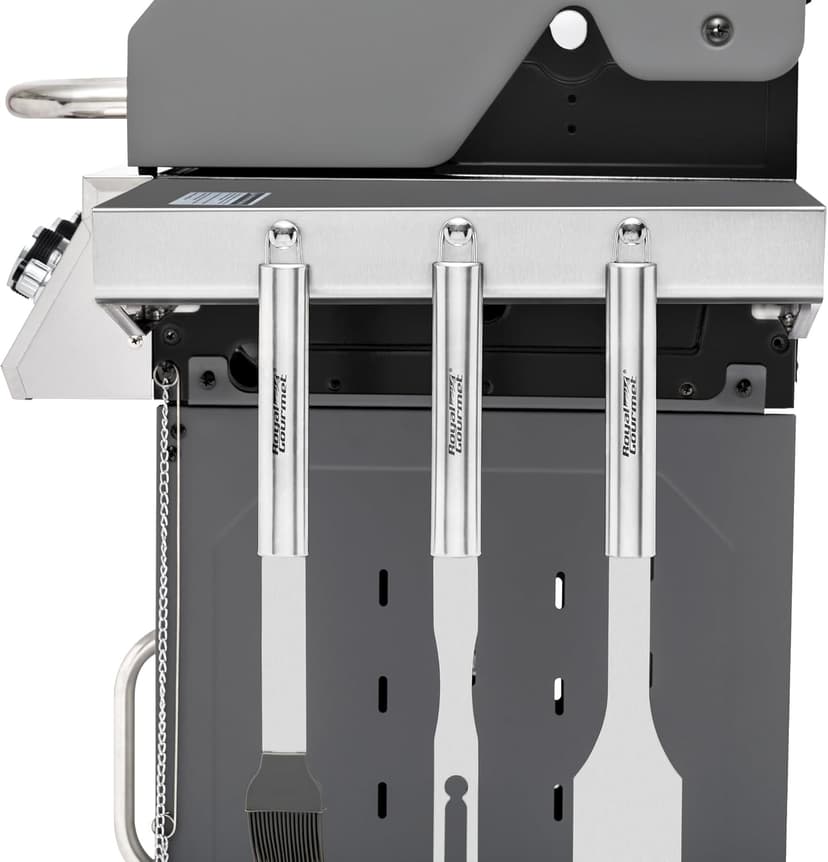 Royal Gourmet GG3001S 3 Burner Propane Gas Grill with Warming Rack, Stainless Steel Cabinet Style Gas Grill with 25,500 BTUs Output for Barbecue Grilling & Backyard Cooking, Silver