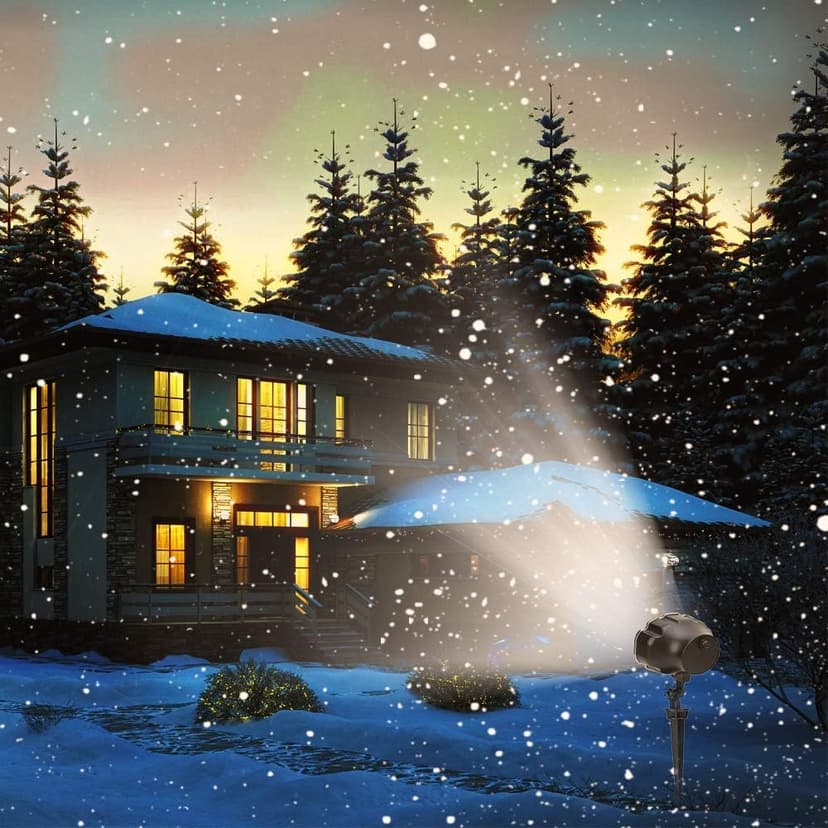 Christmas Snowfall Light Projector Outdoor,Snow Falling Projector Lamp Dynamic Snow Effect Christmas Dot Decorations Lighting for Xmas House.Garden Yard, Party,Club, Landscape