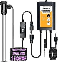 1300W 110-120V Submersible Immersion Water Heater - Portable Bucket Heater for Hot Tubs/Bathtubs/Small Pools, 316SS GFCI Leakage Protection Plug Water Heater with Adjustable Temp & Rustproof