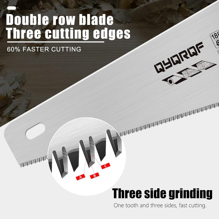 14 Inch Hand Saw, Heavy Duty Wood Saw with Ergonomical Handle Rust-proof Handsaw for Sawing Pruning Gardening Wood Plastic and Drywall (orange)
