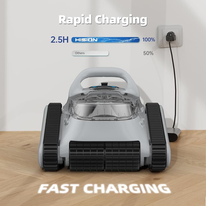 Robotic Pool Vacuum for Inground Pools: 2025 Upgraded Cordless Robot Robotic Pool Cleaners 180W Suction Auto Vacuums Wall Climbing Waterline Scrubbing Cleaning 150 Mins Long Battery Up to 2,000 sq.ft
