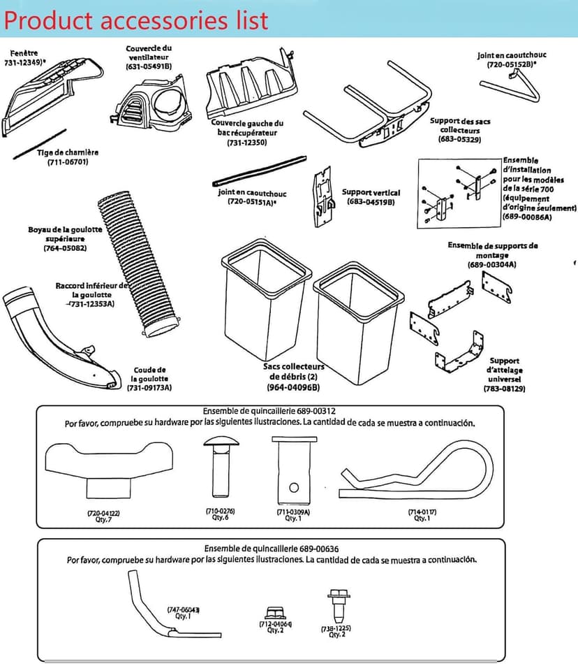 Replacementpart Two Bagger Double Bagger for Riding Lawn Mowers 42-46 Inch 2010 and After compatible with Various Troy-Bilt Cub Cadet CRAFTSMAN Other Models 19B30031 19A30031OEM
