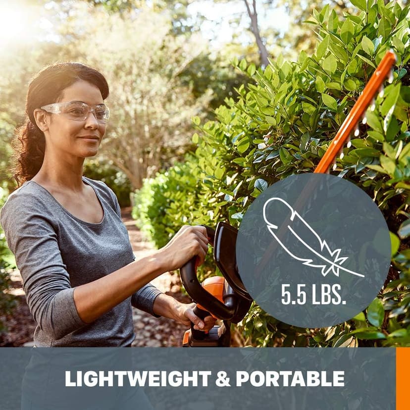 WORX WG261 20V PowerShare 22" Cordless Hedge Trimmer (Battery & Charger Included)