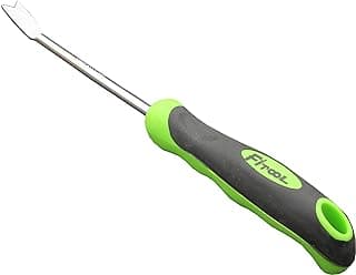 Stainless Steel Garden Tool - Premium Garden Hand Tool - Stainless Steel Blade Mirror Polishing - with Soft Dual-Color Ergonomic Handle (Straight Weeder)