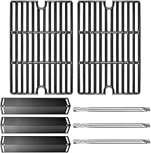 Hisencn Grill Replacement for Smoke Hollow PS9900, PS9500, 6800, Smoke Hollow Grill Parts for 16.5" Porcelain Steel Heat Plate Shield, Stainless Steel Pipe Burners, Cast Iron Cooking Grate