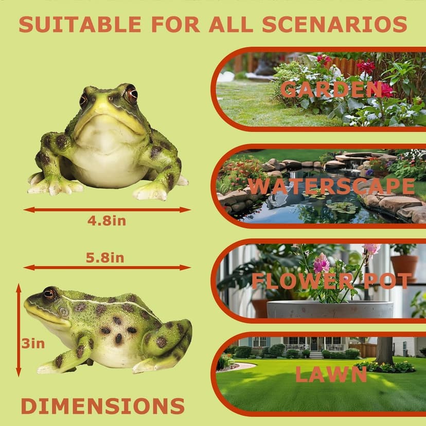 Sunthus Frog Garden Statues Toad Outdoor Decor Sculptures Yard Resin Decorations