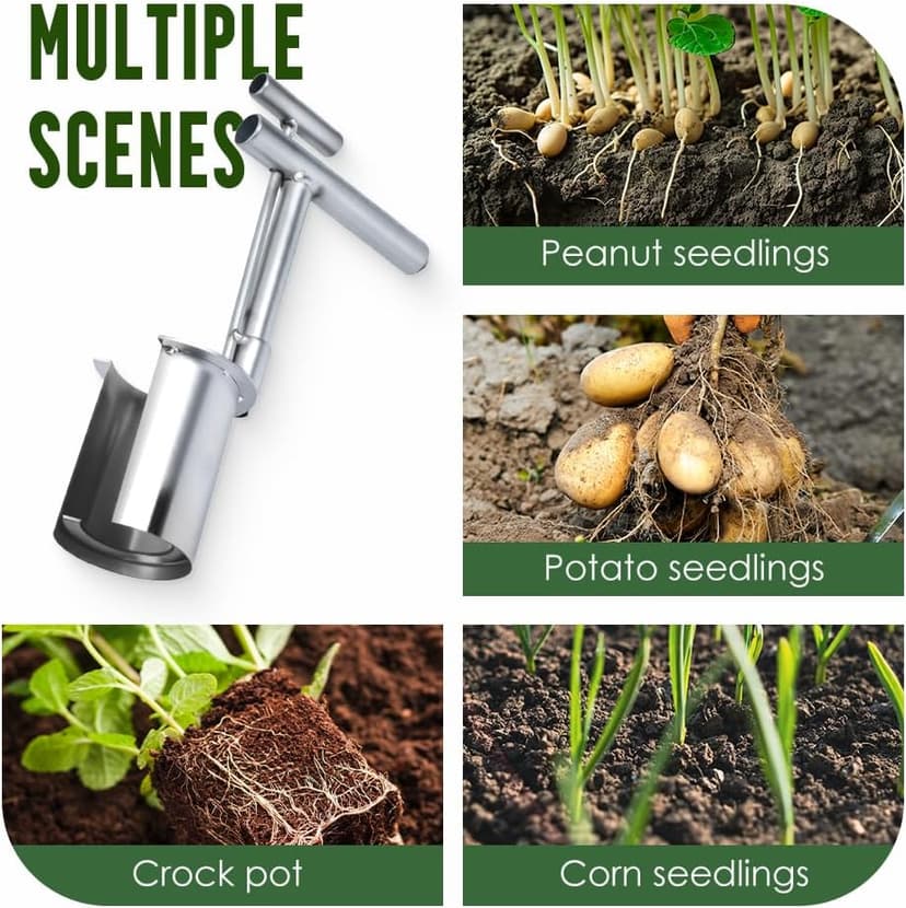 Bulb Planter Tool, 2025 New Plant and Fruit Tree Seedling Transplanter, Stainless Steel Seed Planting Tools, Easy Transplanter Garden Tools for Seed Planting (1PC)