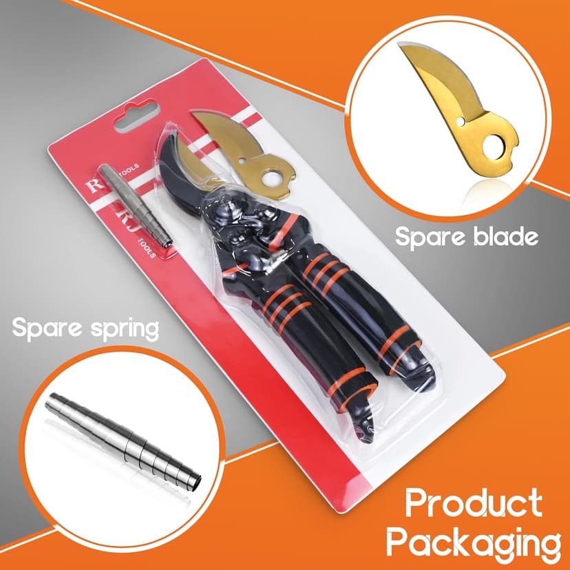 Pruning Shears for Gardening, 8.5" Premium SK5 Carbon Steel Garden Secateurs, Sharp Handheld Heavy Duty Garden Hedge Clippers Tools, Ultra Sharp Pruners with 3/4'' Cut Capacity Garden Scissors