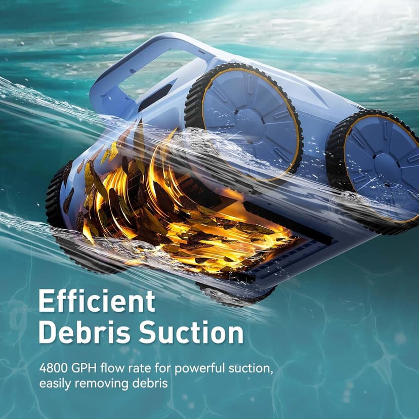 Pool Vacuum for Above Ground Pool Made by Seauto, Pool Vacuum for Inground Pools Cleans Up to 2100 Sq.ft, Pool Robot Vacuum Lasts Up to 180 Mins, Pool Cleaner for Wall, Floor and Auto Mode