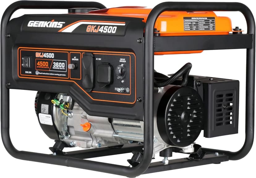 4500 Watt Portable Generator 4 Stroke 233 cc Engine Gas Powered Open Frame