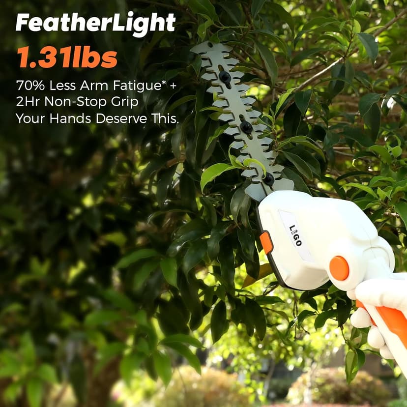 LIGO Cordless Grass Shear and Shrub Trimmer 2-in-1, 7.2V Electric Lawn Edger & Hedge Clipper, Lightweight Handheld with Rechargeable Battery, Ergonomic Design for Garden, Yard, and Bush Trimming