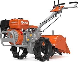 NOVUS18-Inch 212cc Dual Direction Rear Tine Tiller, Full Gear Transmission, Dual Rotating Tines, Airless Tires, Gas Tiller for Gardenig, Garden tillers Gas Powered