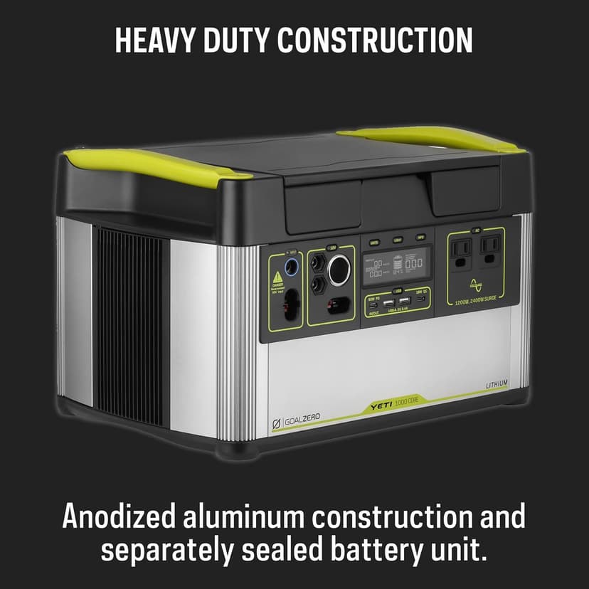 Goal Zero Yeti 1000 Core Portable Power Station, 1,000 W, Solar-Powered Generator (Solar Panel Not Included), USB-A/USB-C Ports and AC Outlets, Power for Camping (Yeti 1000 Core)