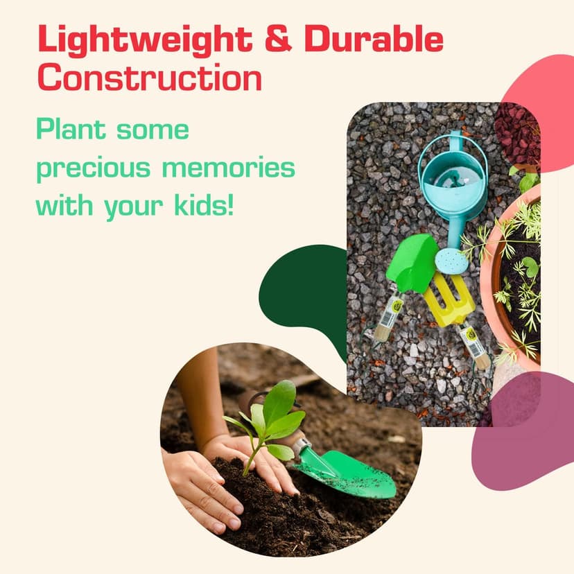 Rugg Kids' Garden Hand Trowel, Mini Shovel with Wooden Handle, Gardening Tool for Children, Green