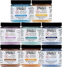 Spazazz RX Therapy Hot Tub Spa and Bath Aromatherapy Salt Crystals 4oz 8 Pack Sample Bundle Includes Muscle - Joint - Detox - Stress - Respiratory - Sport -Sleep - Energy. Great for Muscles & Joints