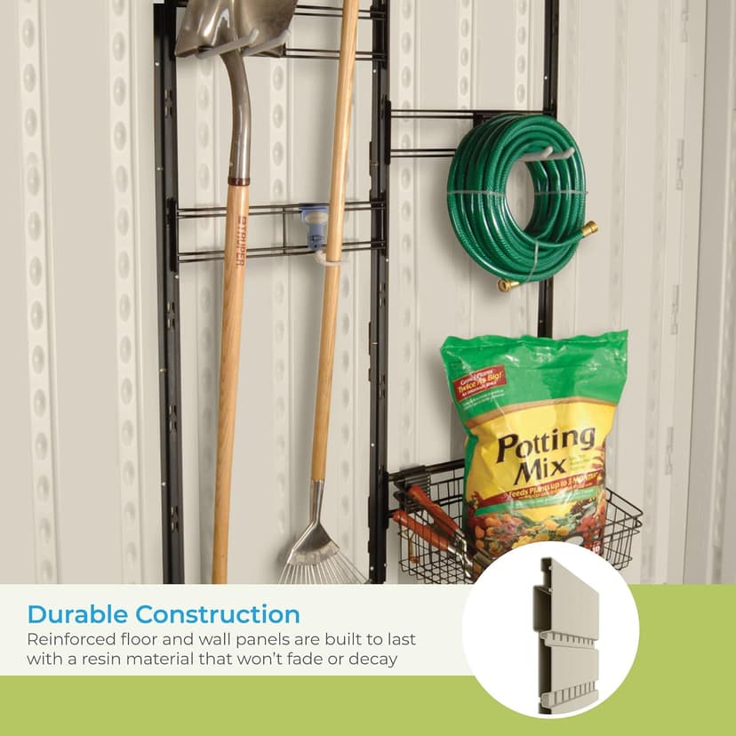 Suncast 8' x 10' Heavy-Duty Resin Tremont Storage Shed, Sand