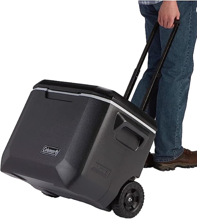 Coleman Xtreme 50qt Wheeled Cooler, Extra-Walled Insulation Keeps Ice up to 5 Days, Portable Rolling Hard Chiller