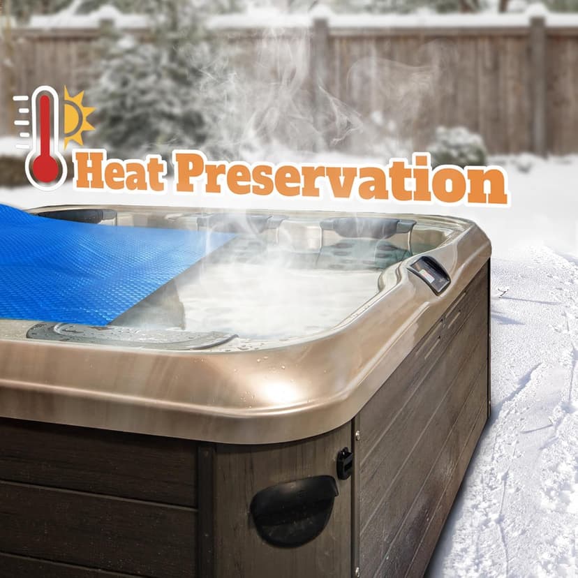 Hot Tub Bubble Blanket,16-mil 7x7 Foot Square Spa Cover Hot Tub Solar Cover, Heavy-Duty Heat Retaining Thermal Blanket.