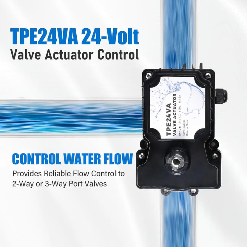 TPE24VA 24-volt Valve Actuator Control, Universal Motorized Pool Spa Valve Actuator 24V, Control Water Flow