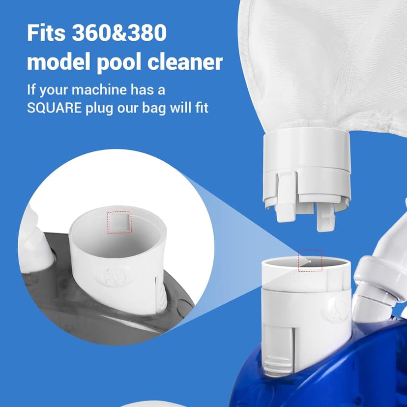 2 Pack 360 380 for Polaris Bags All Purpose Filter Bag for Polaris Replacement Parts for Pool Cleaner