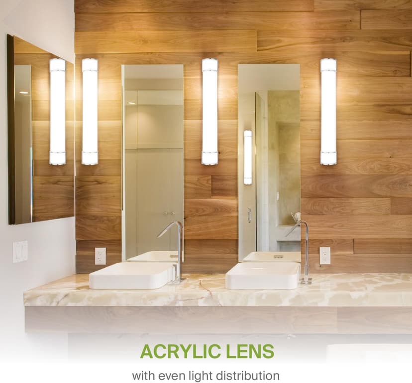 ASD LED 36 Inch Flush Mount Vanity Lighting Fixture | 30W 2650LM 3000K-5000K 120V | 3CCT, Dimmable, Energy Star, ETL Listed | Bathroom Linear Wall Light Bar, Long Tube Bath Sconce | Nickel