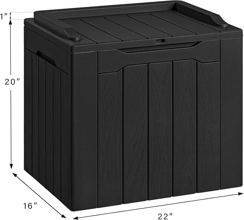 Devoko 30 Gallon Resin Deck Box Outdoor Indoor Waterproof Storage Box for Patio Furniture Pool Accessories Storage for Cushion Garden Tools (30 Gallon, Black)