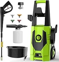 AgiiMan Electric Pressure Washer - 5000PSI Max 3.6GPM Power Washer with 35FT Power Cord, 20FT Hose, Soap Tank, High Pressure Washer Electric Powerd Car Cleaning for Garden, Patios, Yard, Green