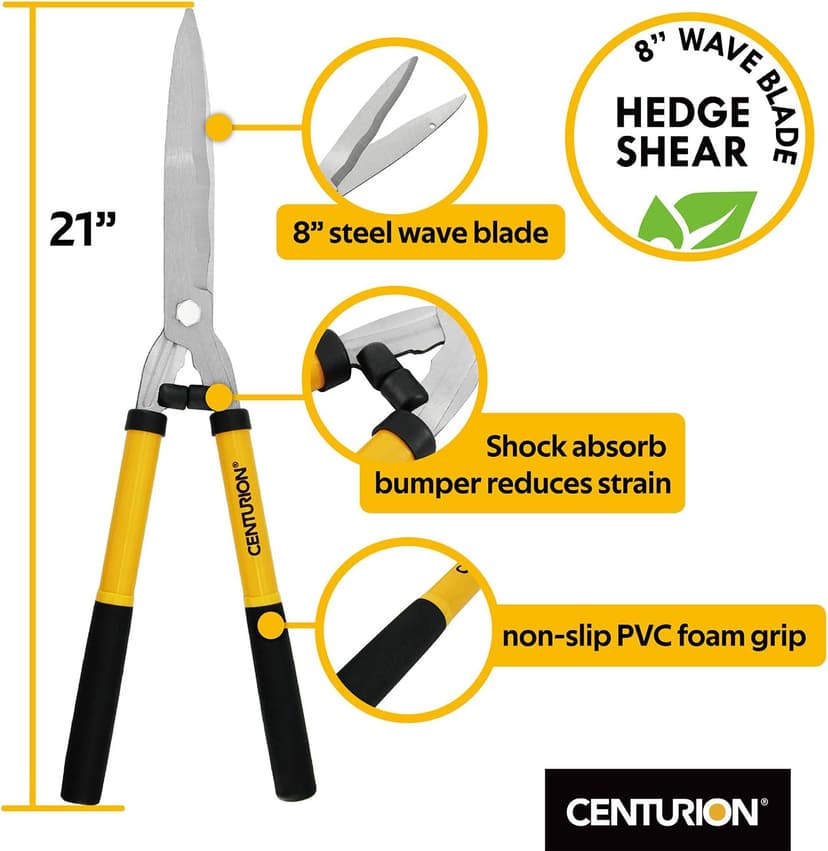 Centurion 1222 3-Piece Lopper, Hedge Shear & Pruner Combo Set, Heavy Duty Tree, Shrub & Bush Care Kit for Lawn, Garden & Yard, Ideal for Indoor & Outdoor Gardening, Branch Cutting & Plant Trimming