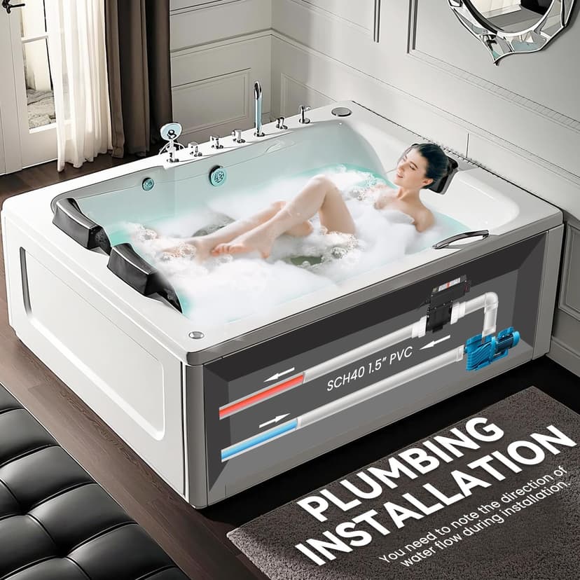 Mxmoonant 2KW 110V Hot Tub Thermostat, Spa Heater Whirlpool Bathtub Thermostat with Adjustable Temp Control for 400Gals Bathtub, Hot Tub, Spa, Small Pool (No Plug)