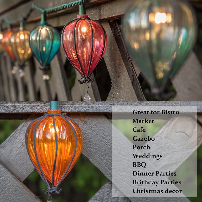 11FT Multicolor String Lights with 10 Bulbs, Colored Backyard Patio Indoor/Outdoor UL Listed String Lights,Hanging for Bistro Tents Market Cafe Gazebo Porch Party Wedding